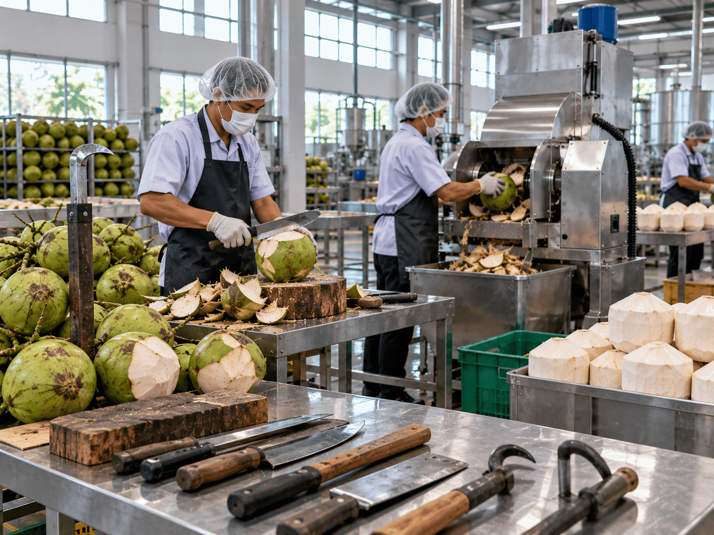 Cara Kupas Kelapa Lebih Cepat untuk Produksi